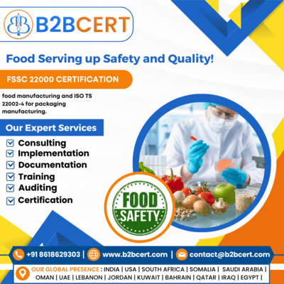 ISO 22000 Certification & Consulting Services in Bangalore | B2BCERT
